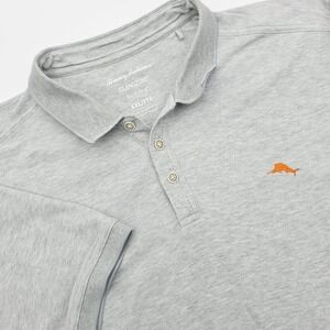 Tommy‎ Bahama Men's Size 2XL Gray Supima Island Zone Short Sleeve Polo Read